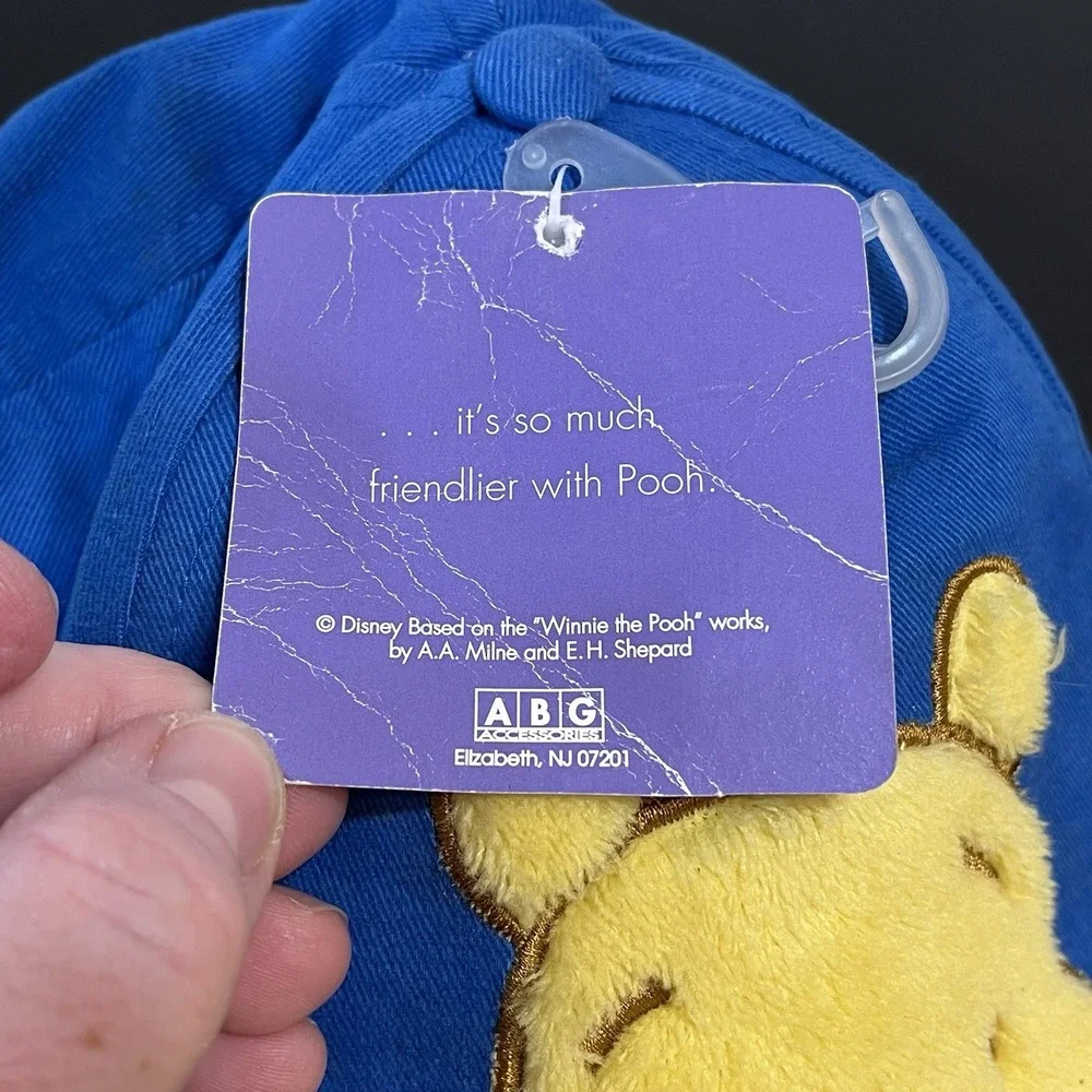 Vtg Disney Winnie Pooh Face Bear Hat Baseball Cap Disney Youth Kids Child Size